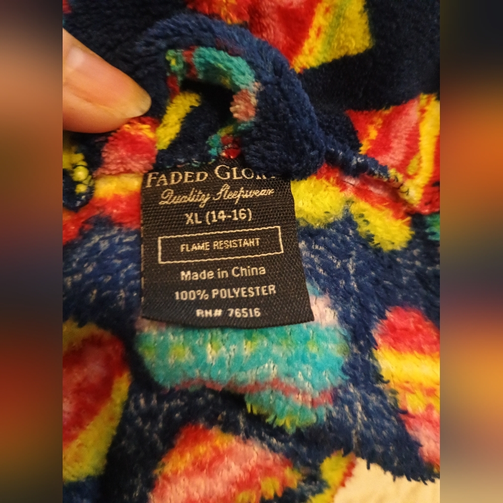 Faded Glory Multicolor Heart Pattern Robe - Picture 9 of 9